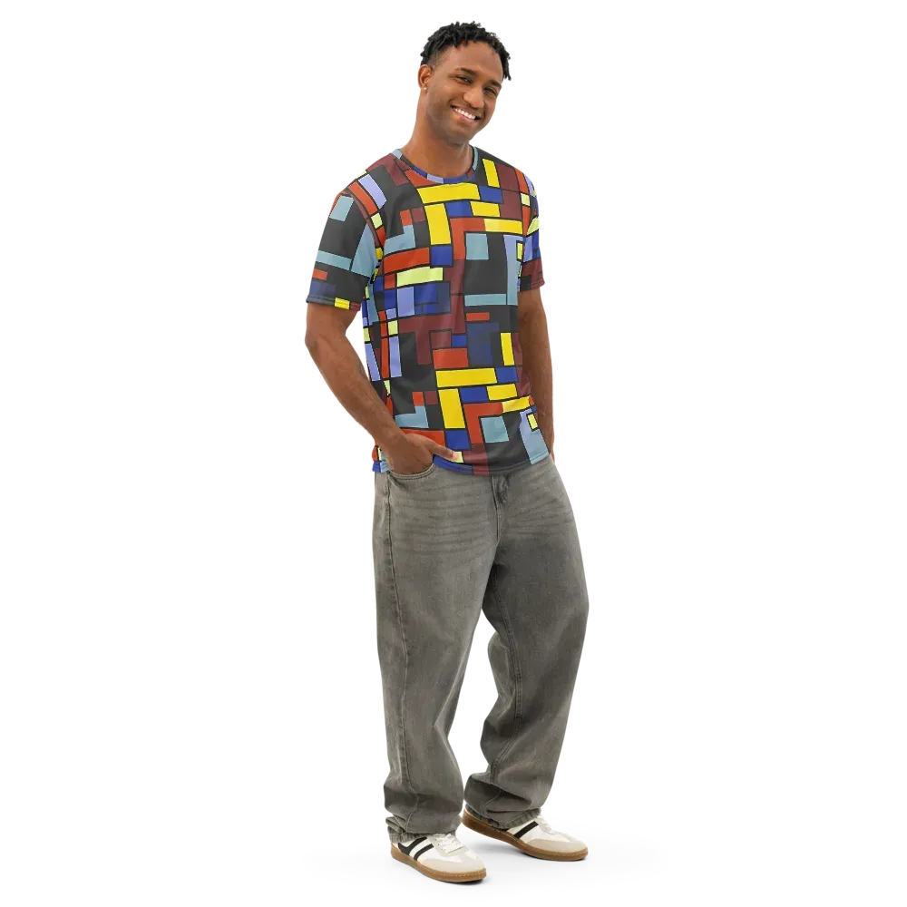 Ember Matrix on Men's Cotton Crew Neck T-Shirt — Right Front