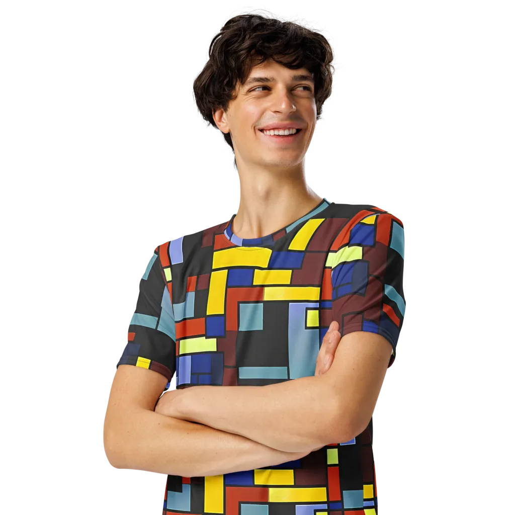 Ember Matrix on Men's Crew Neck T-Shirt — Left Front