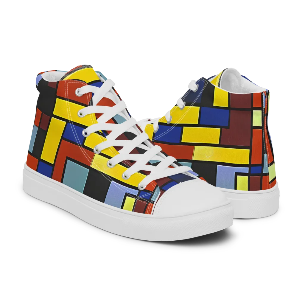 Ember Matrix on Men's High Top Canvas Shoes — Right