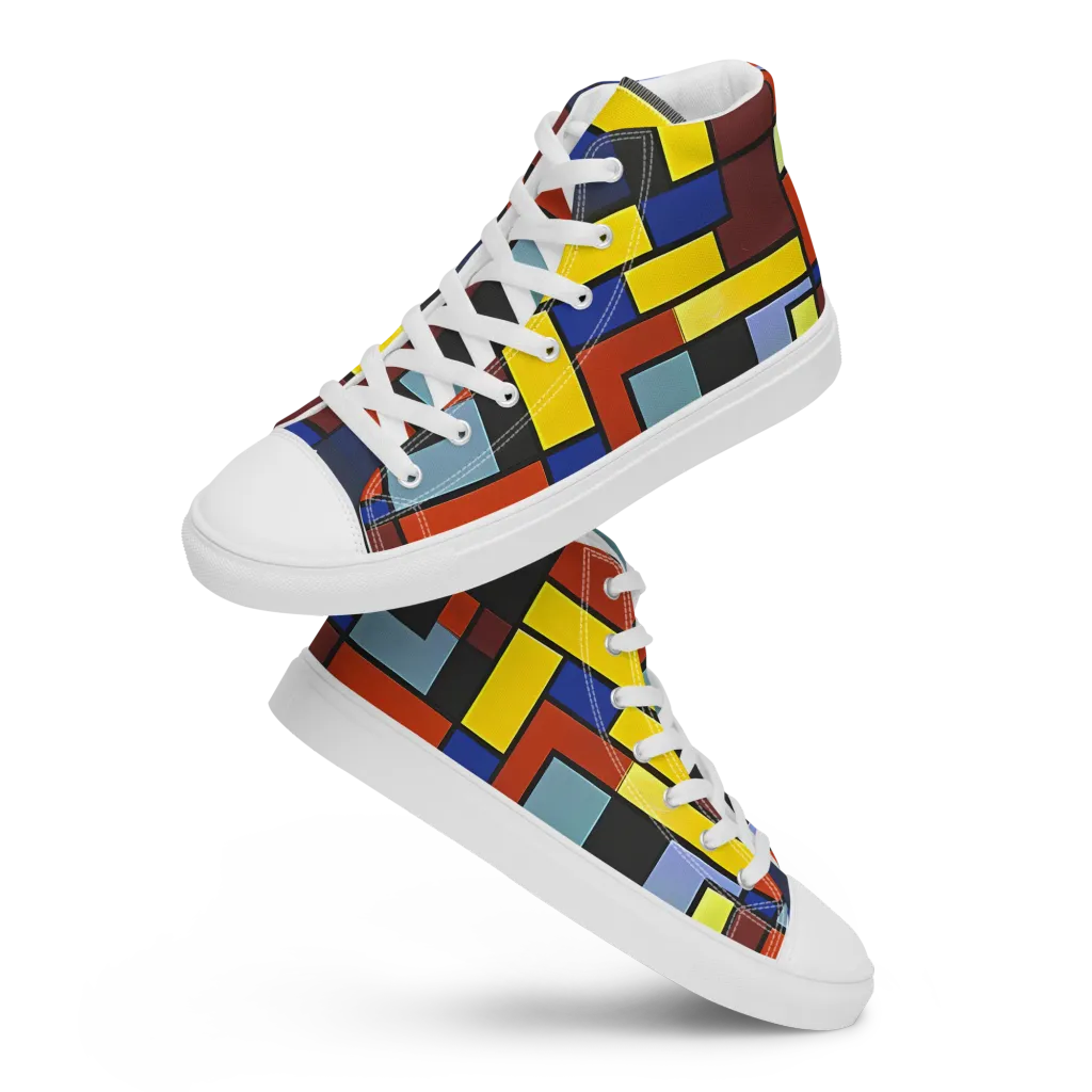 Ember Matrix on Men's High Top Canvas Shoes — Front