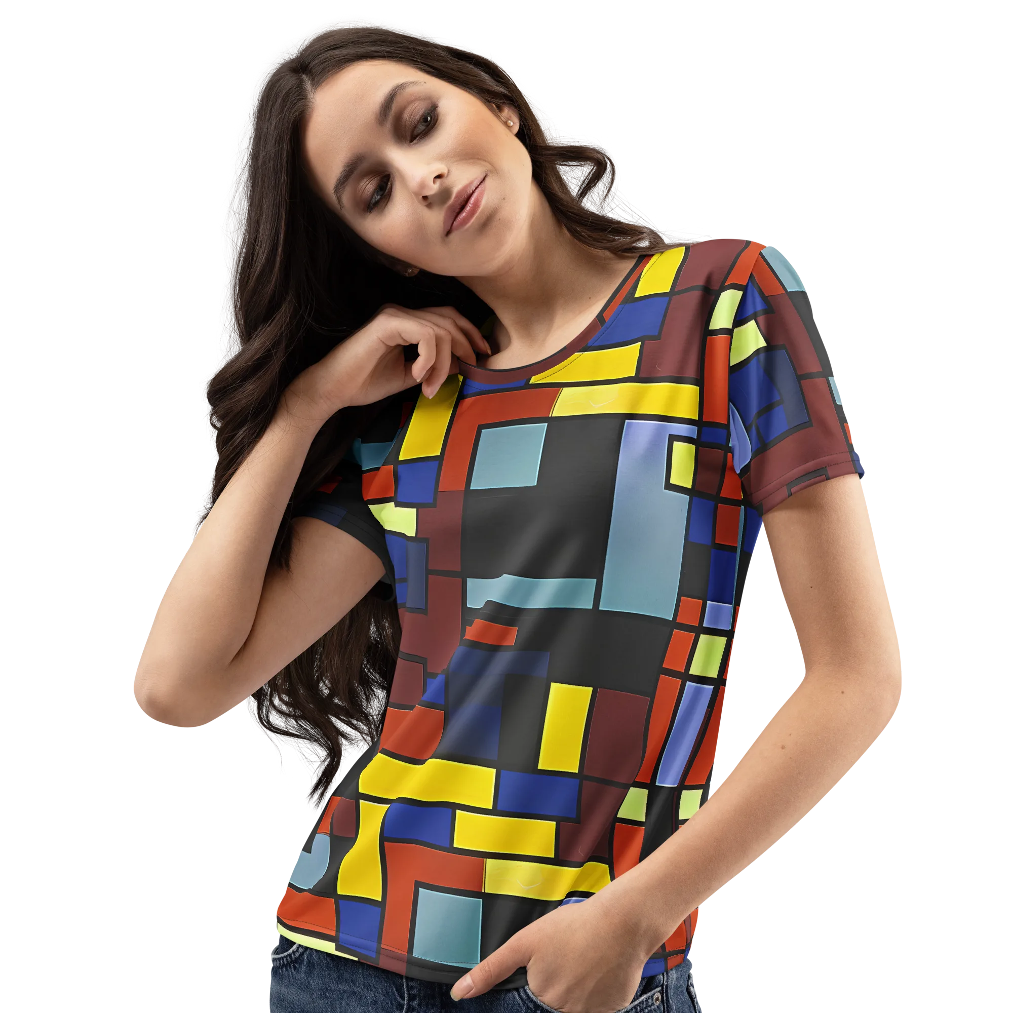 Ember Matrix on Women's Crew Neck T-Shirt — Left Front