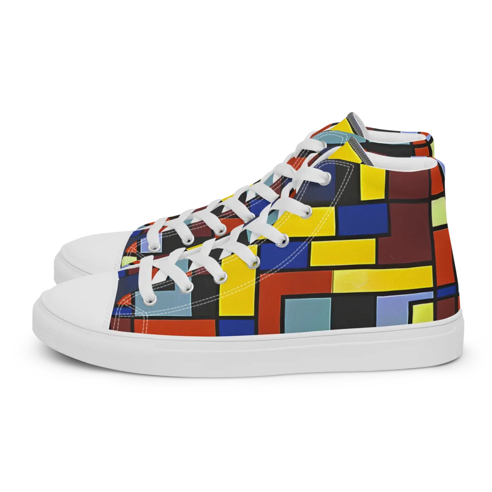 Ember Matrix on Women's High Top Canvas Shoes — Left