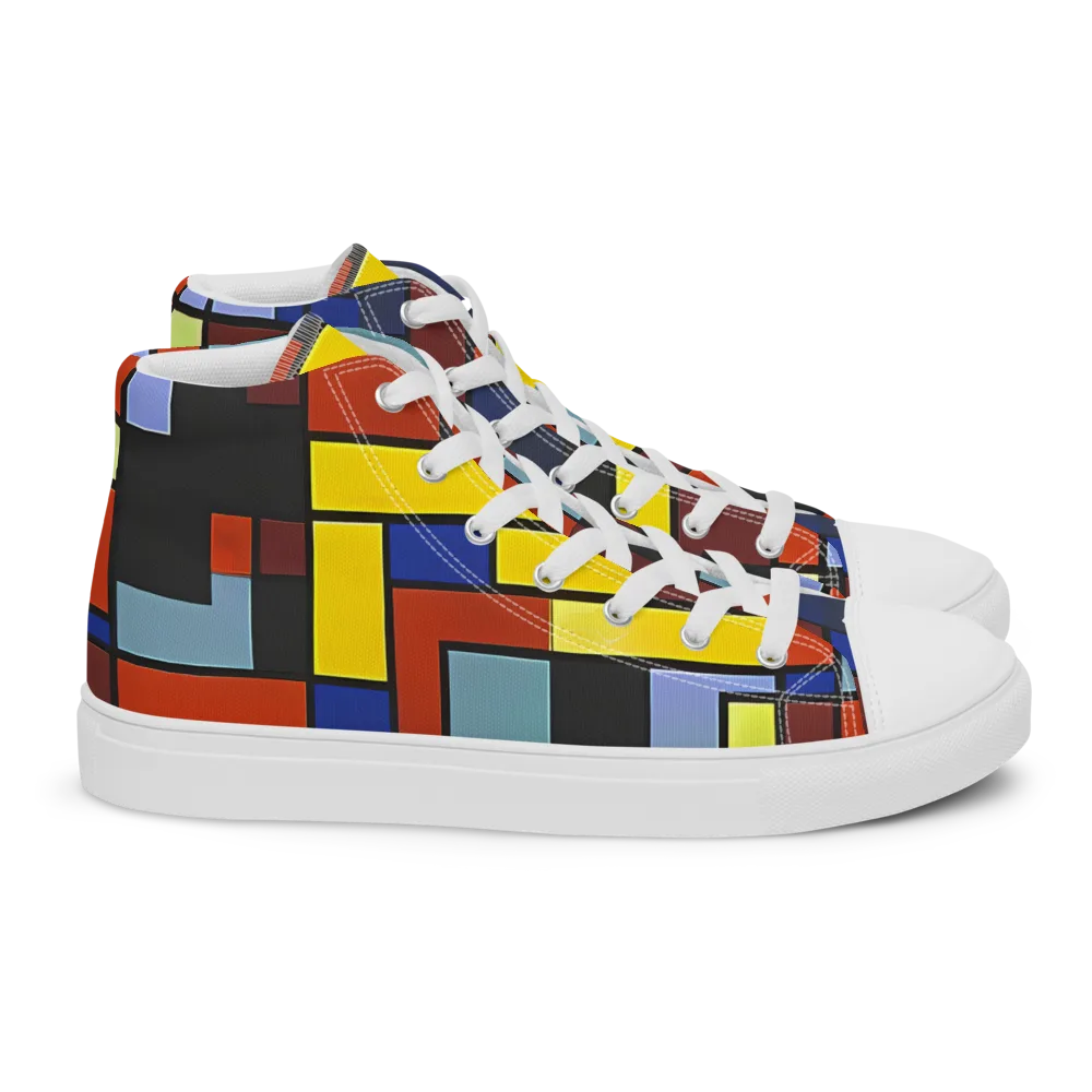 Ember Matrix on Women's High Top Canvas Shoes — Right