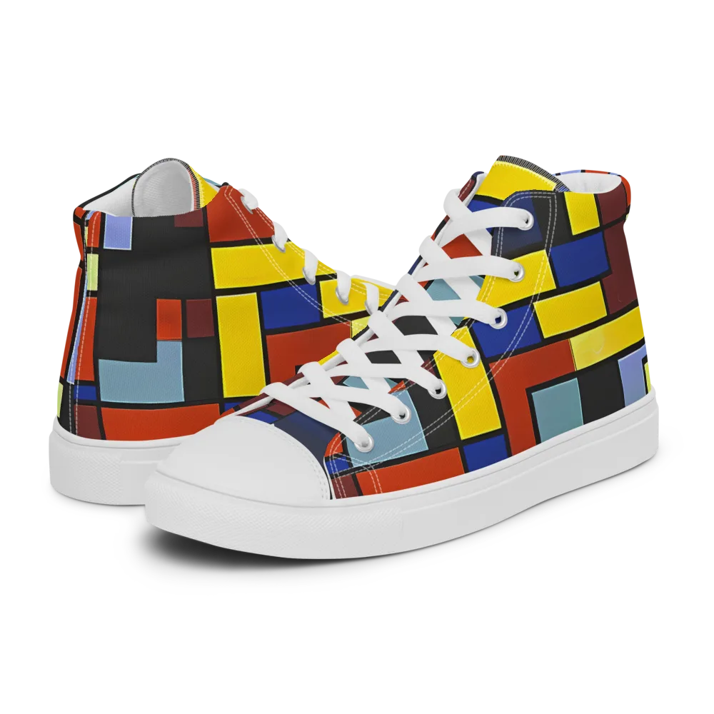Ember Matrix on Women's High Top Canvas Shoes — Left
