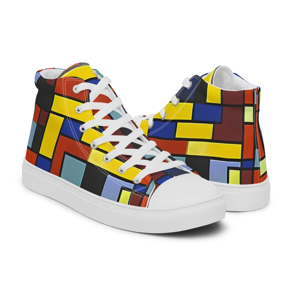 Ember Matrix on Women's High Top Canvas Shoes — Right