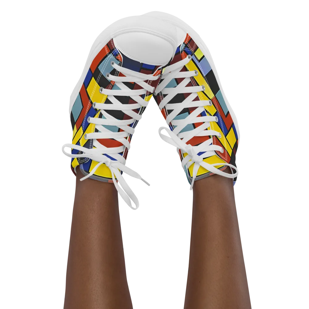 Ember Matrix on Women's High Top Canvas Shoes — Front