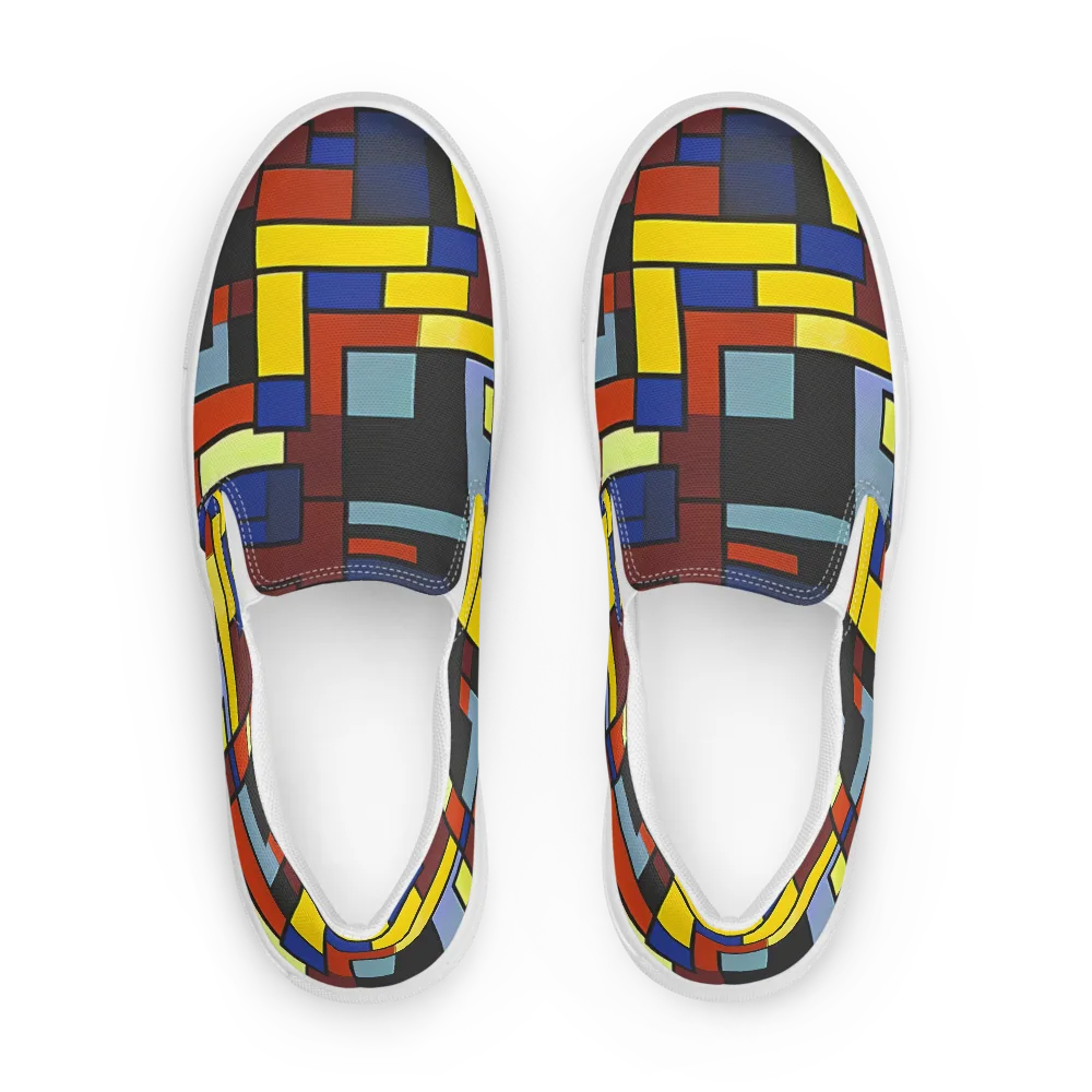 Ember Matrix on Men's Slip-On Canvas Shoes — Front