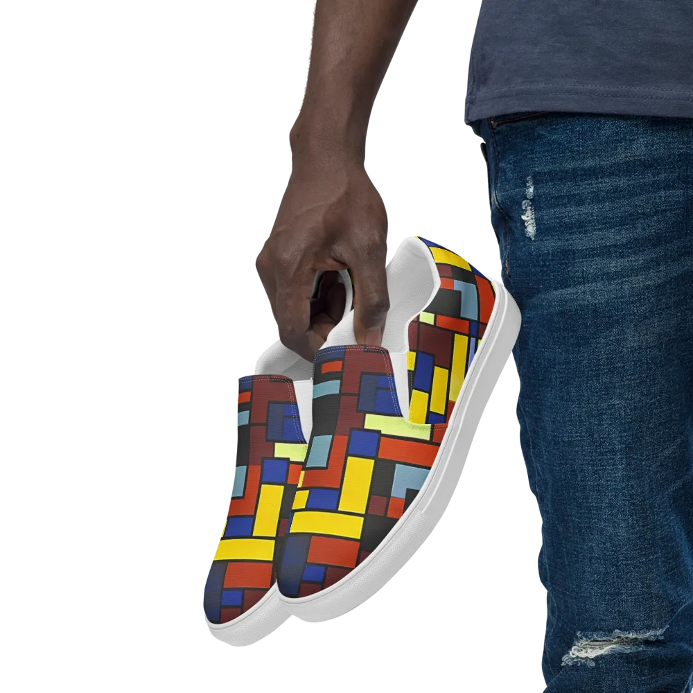 Ember Matrix on Men's Slip-On Canvas Shoes — Left Front