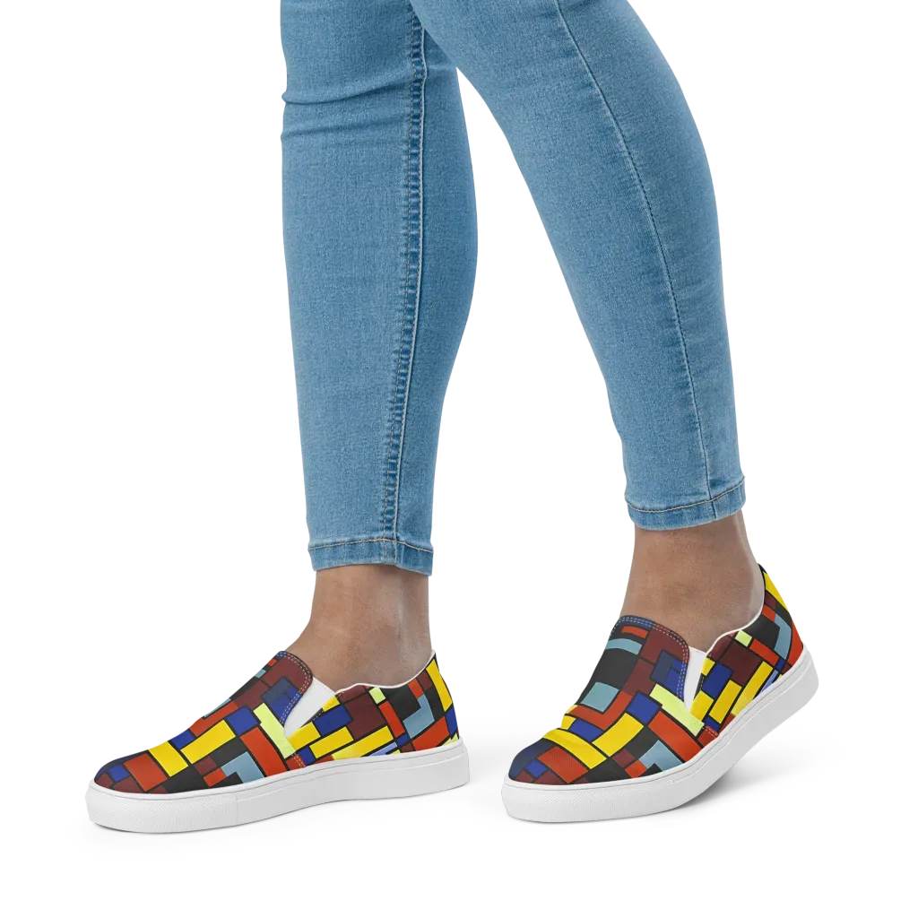 Ember Matrix on Women's Slip-On Canvas Shoes — Front