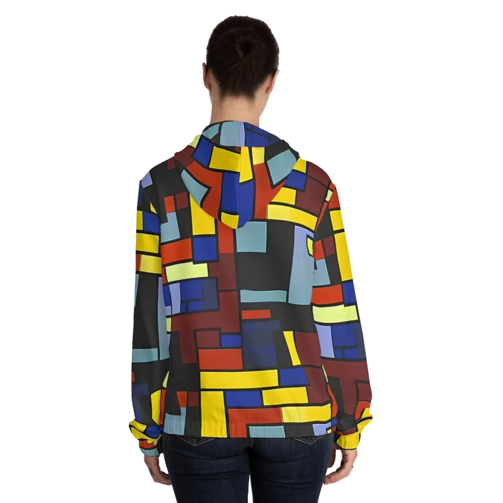 Ember Matrix on Women's Full-Zip Hoodie — Back On Person