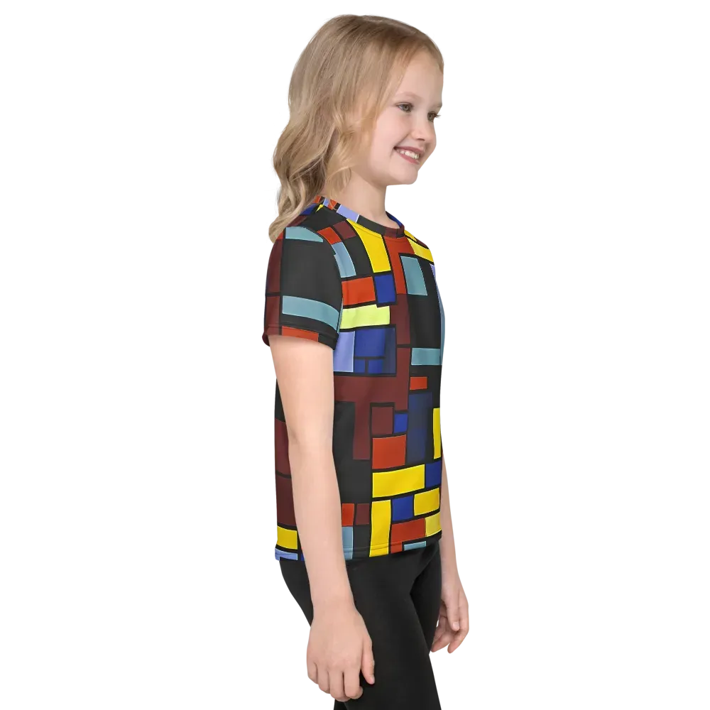 Ember Matrix on Kids Crew Neck T-Shirt — Right