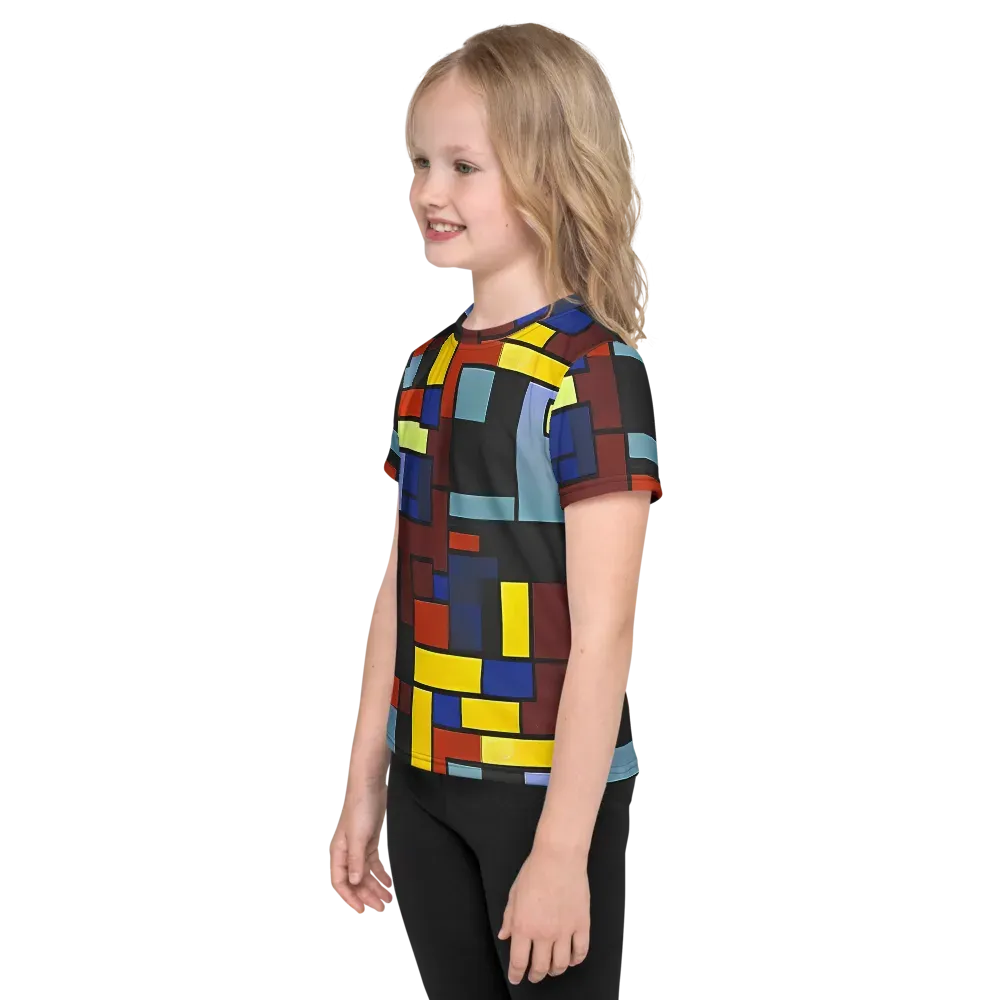 Ember Matrix on Kids Crew Neck T-Shirt — Left