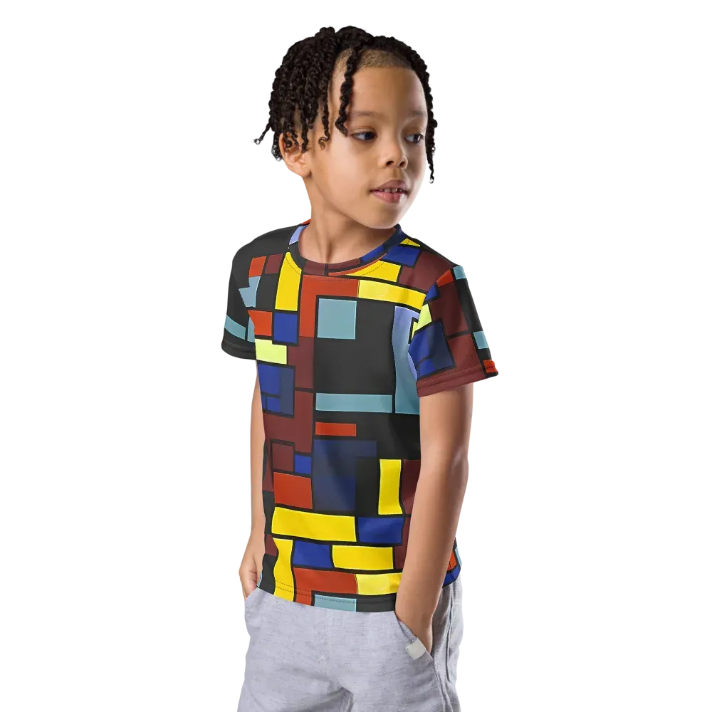 Ember Matrix on Kids Crew Neck T-Shirt — Left Front