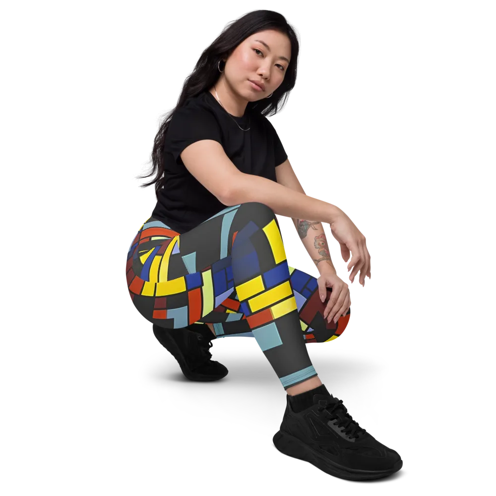 Ember Matrix on Leggings with Pockets — Right Front