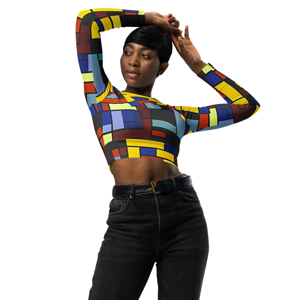 Ember Matrix on Long Sleeve Crop Top — Front