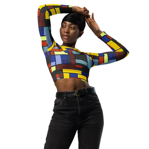 Ember Matrix on a Long Sleeve Crop Top