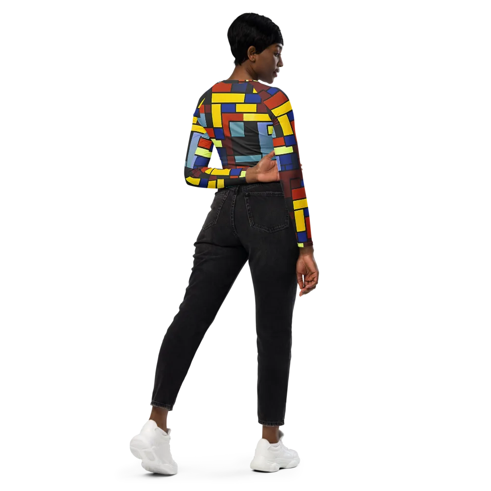 Ember Matrix on Long Sleeve Crop Top — Right Back