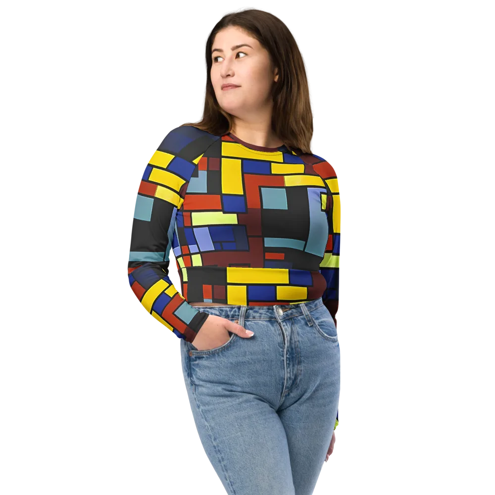 Ember Matrix on Long Sleeve Crop Top — Front