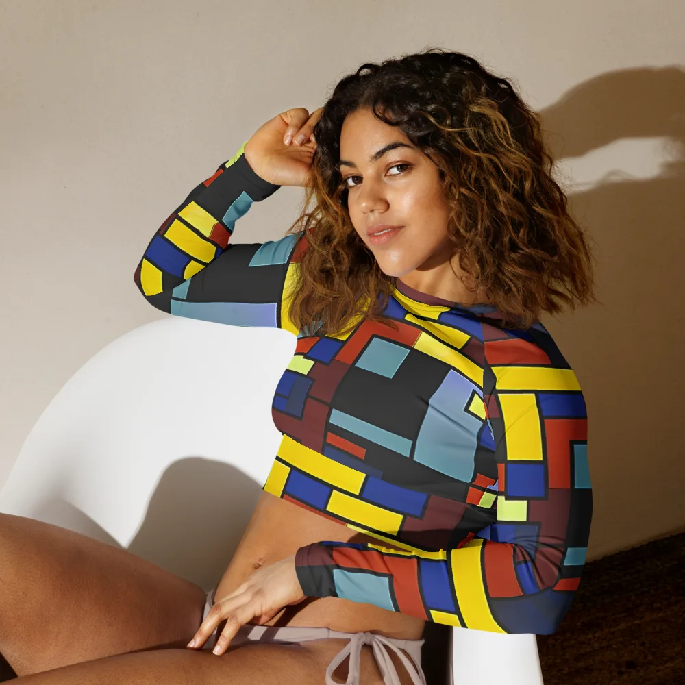 Ember Matrix on Long Sleeve Crop Top — Left Front