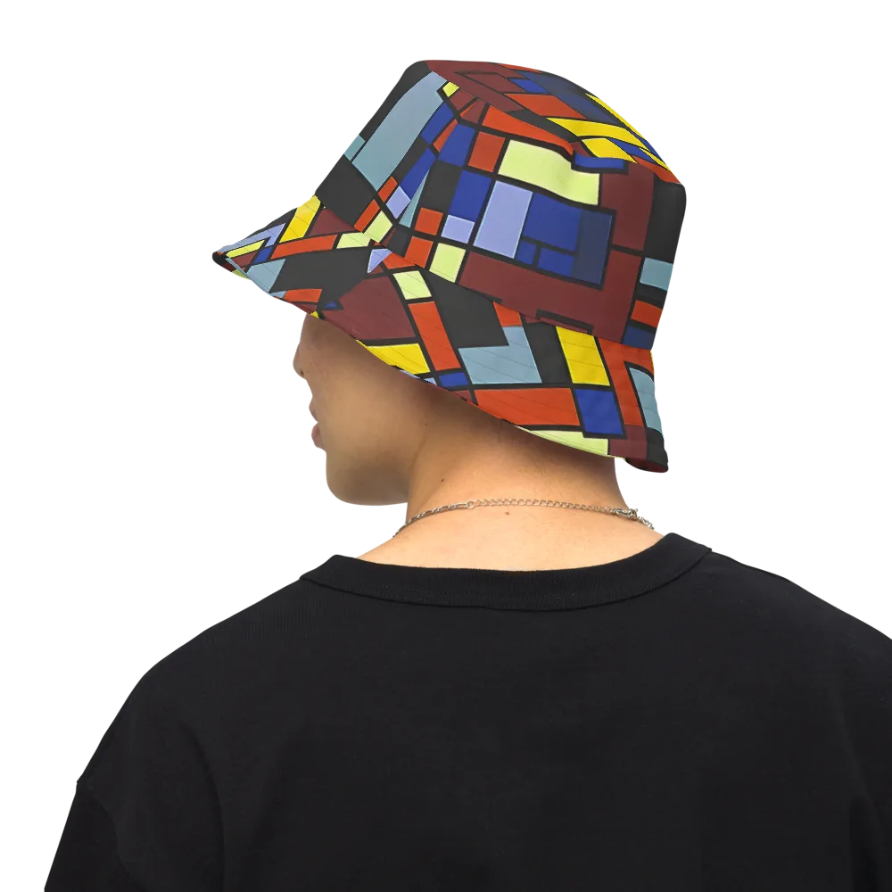 Ember Matrix on Reversible Bucket Hat — Back Inside