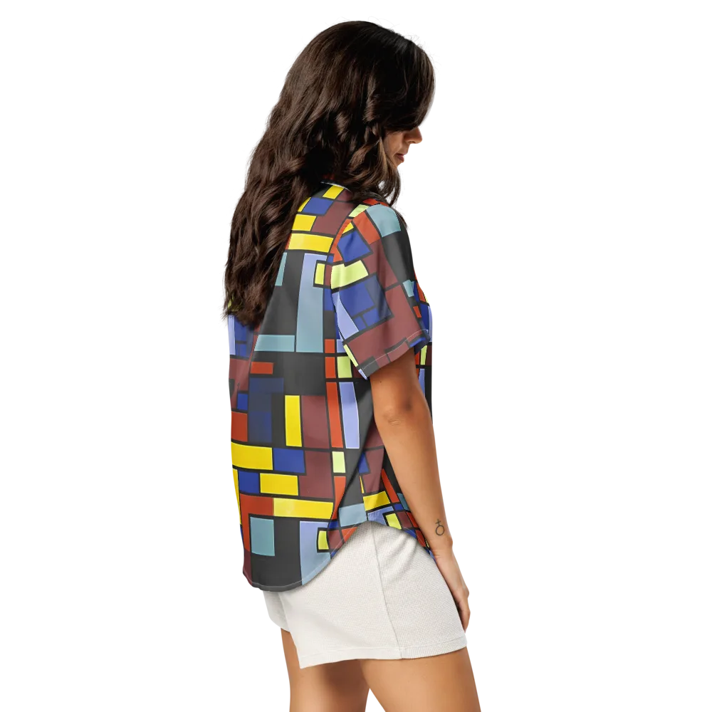 Ember Matrix on Women's Short Sleeve Pajama Top — Right Back