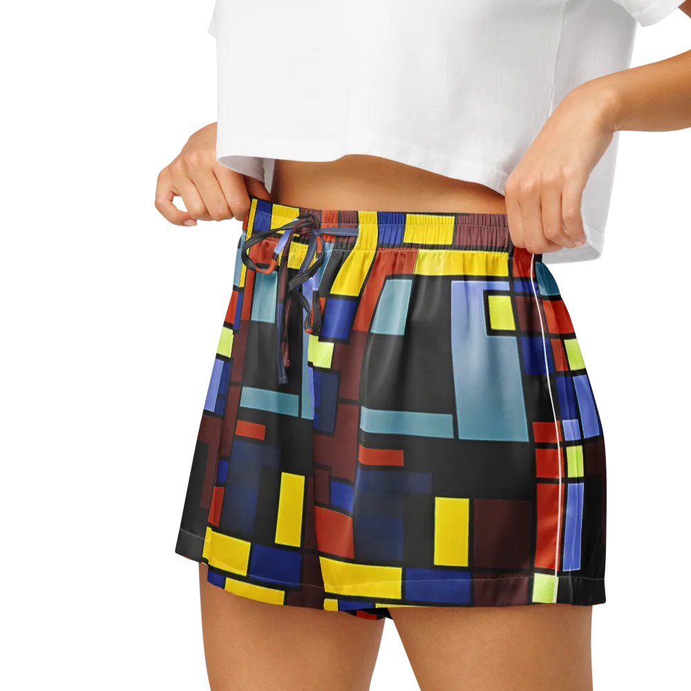 Ember Matrix on Women's Pajama Shorts — Left
