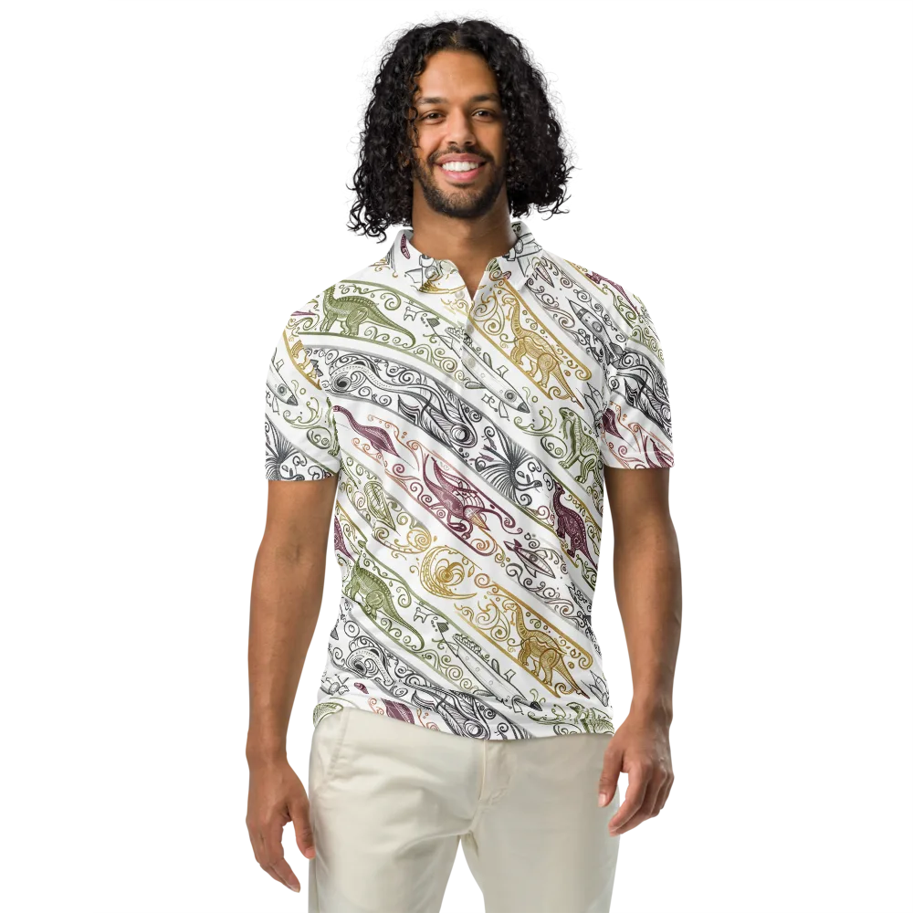 Fossil Flight on Men's Slim Fit Polo Shirt — Front
