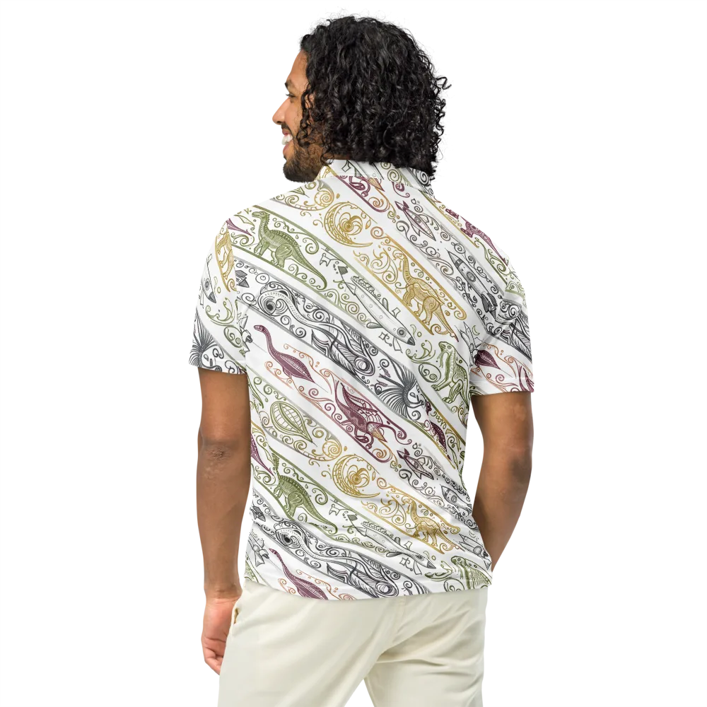 Fossil Flight on Men's Slim Fit Polo Shirt — Back