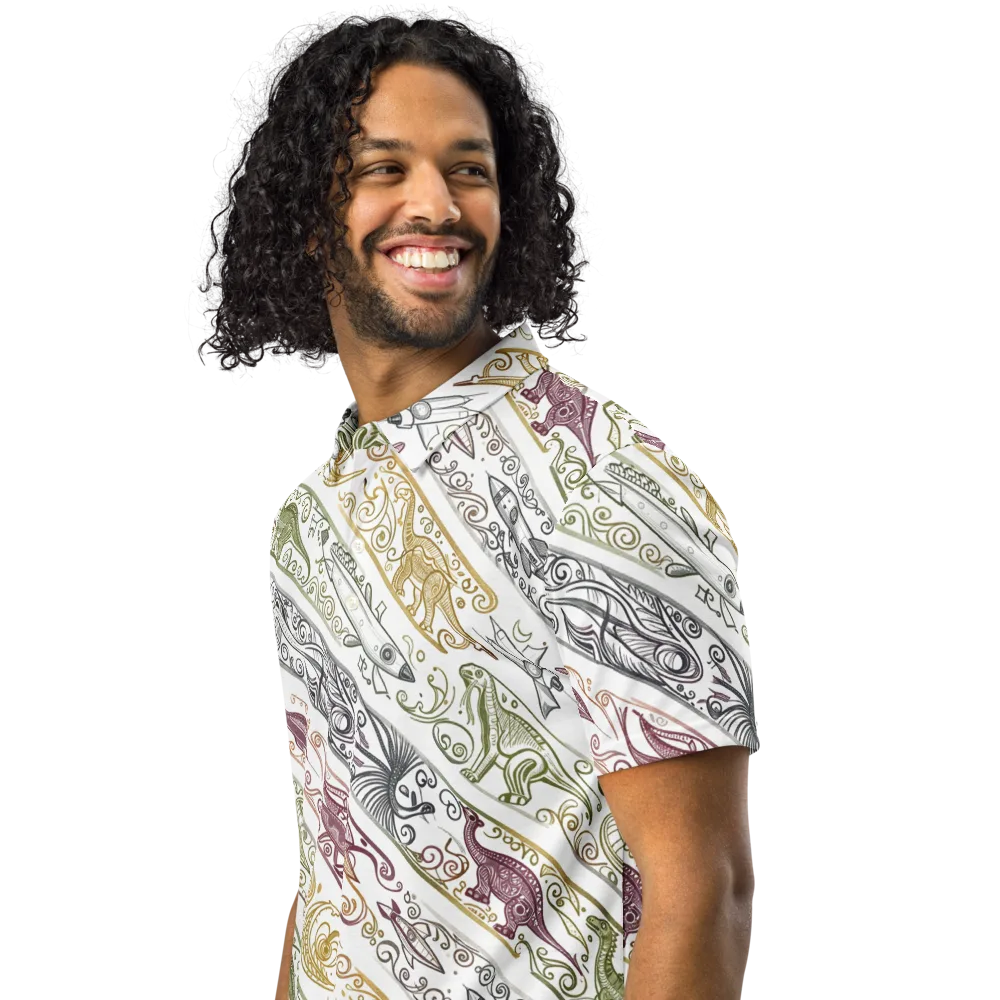 Fossil Flight on Men's Slim Fit Polo Shirt — Left Front