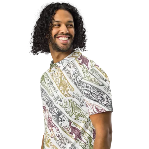 Fossil Flight on a Men's Slim Fit Polo Shirt