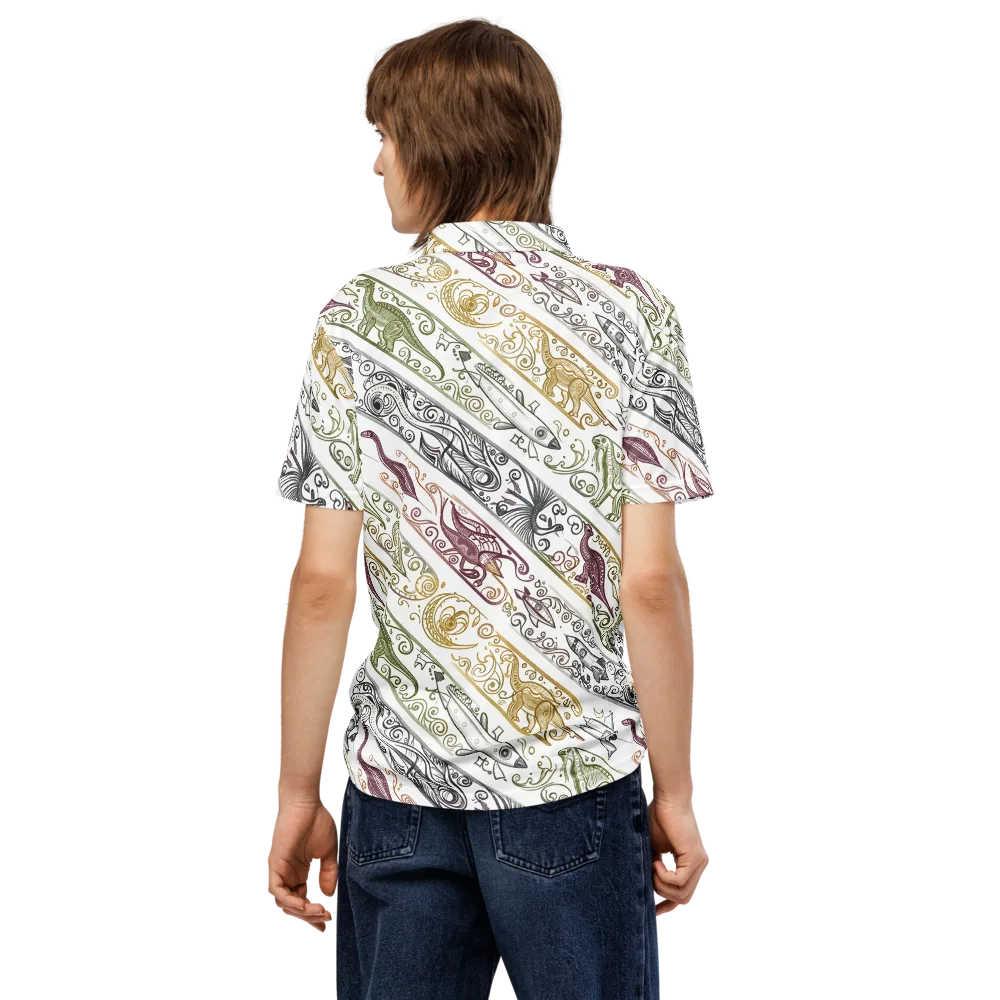 Fossil Flight on Men's Slim Fit Polo Shirt — Back
