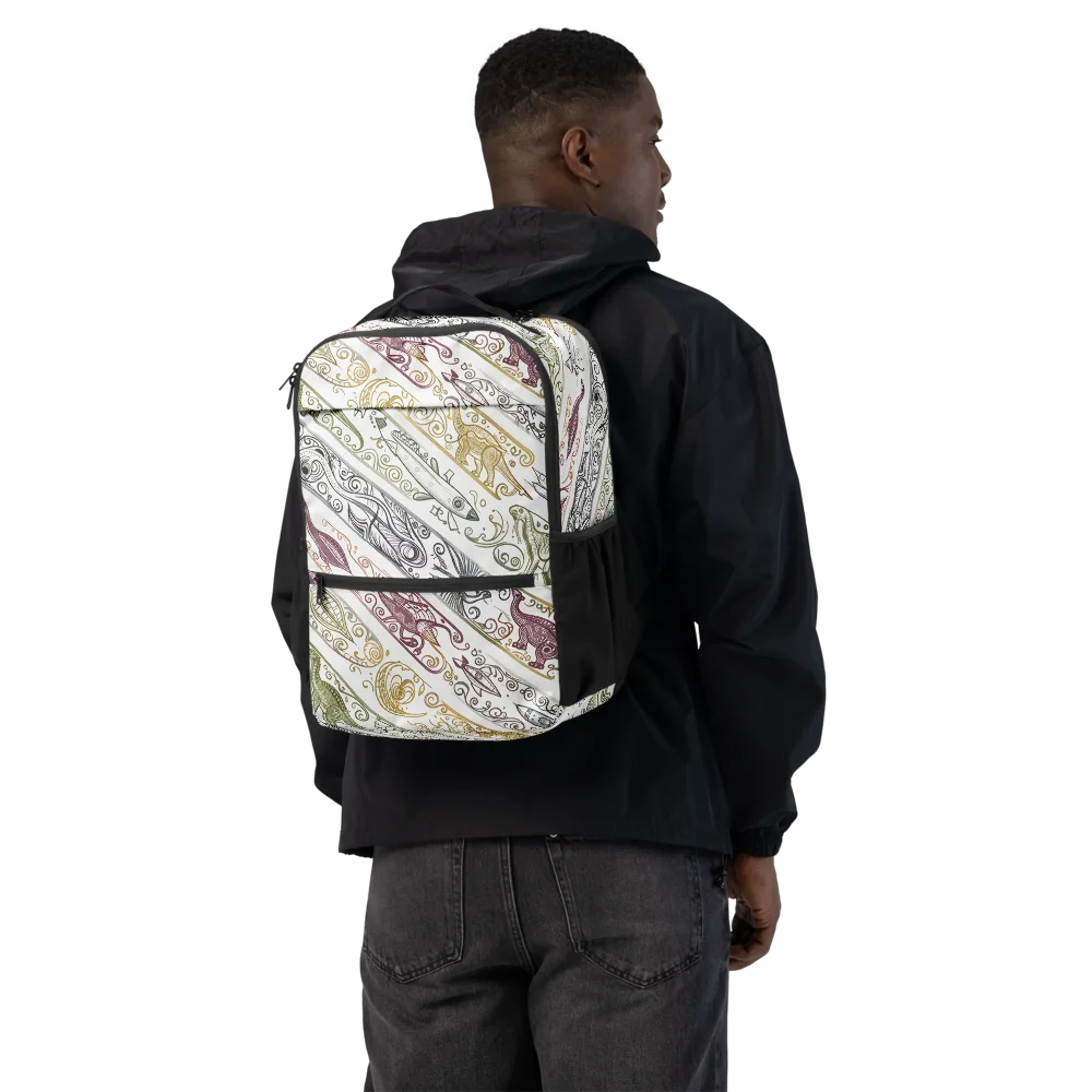 Fossil Flight on Utility Backpack — Back
