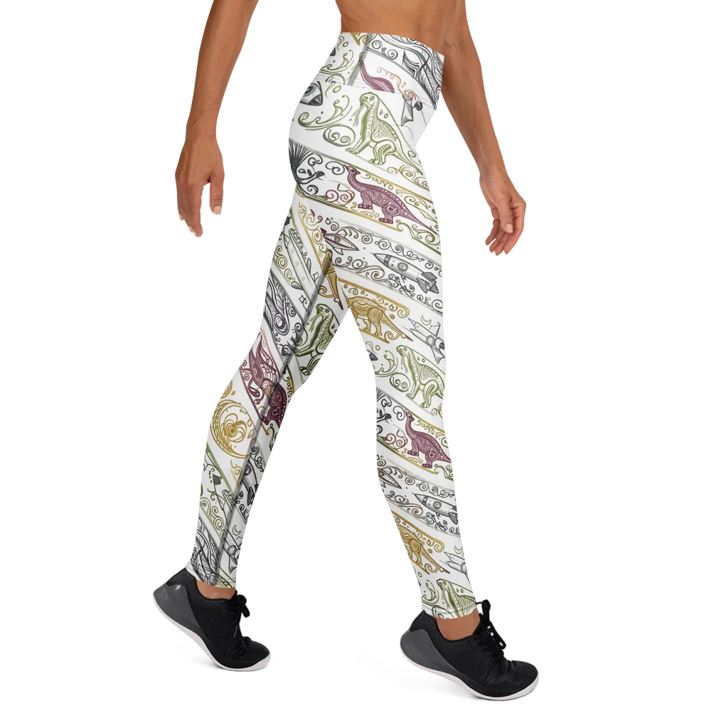 Fossil Flight on Yoga Leggings — Right