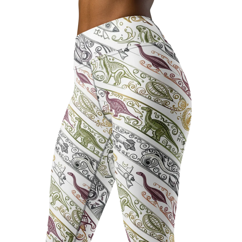 Fossil Flight on Yoga Leggings — Left Front