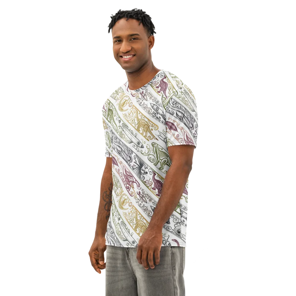 Fossil Flight on Men's Cotton Crew Neck T-Shirt — Left Front