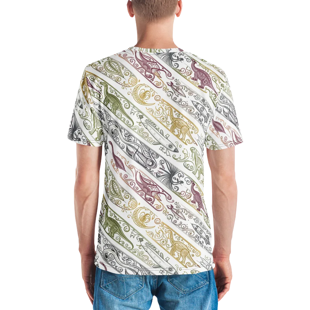 Fossil Flight on Men's Crew Neck T-Shirt — Back