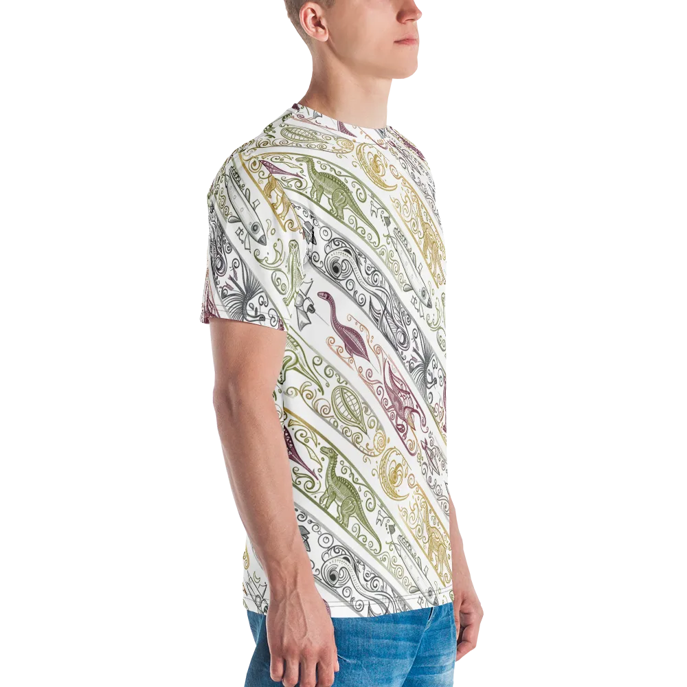 Fossil Flight on Men's Crew Neck T-Shirt — Right