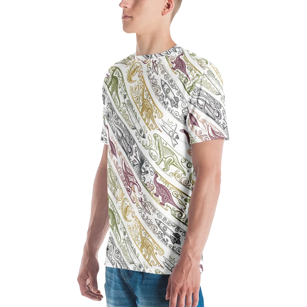 Fossil Flight on Men's Crew Neck T-Shirt — Left