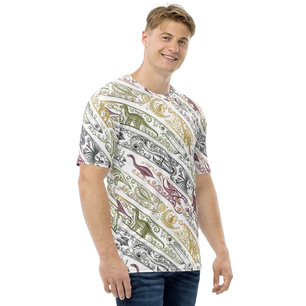 Fossil Flight on Men's Crew Neck T-Shirt — Right
