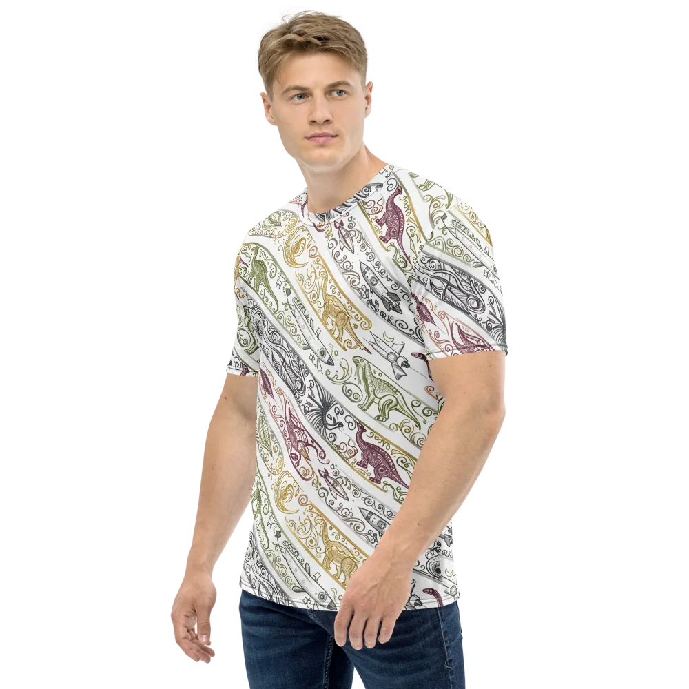 Fossil Flight on Men's Crew Neck T-Shirt — Left