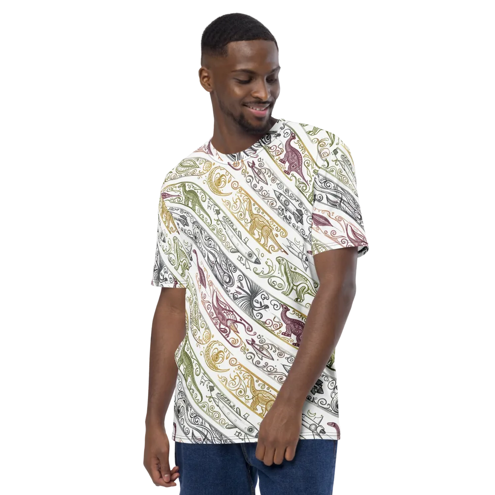 Fossil Flight on Men's Crew Neck T-Shirt — Left
