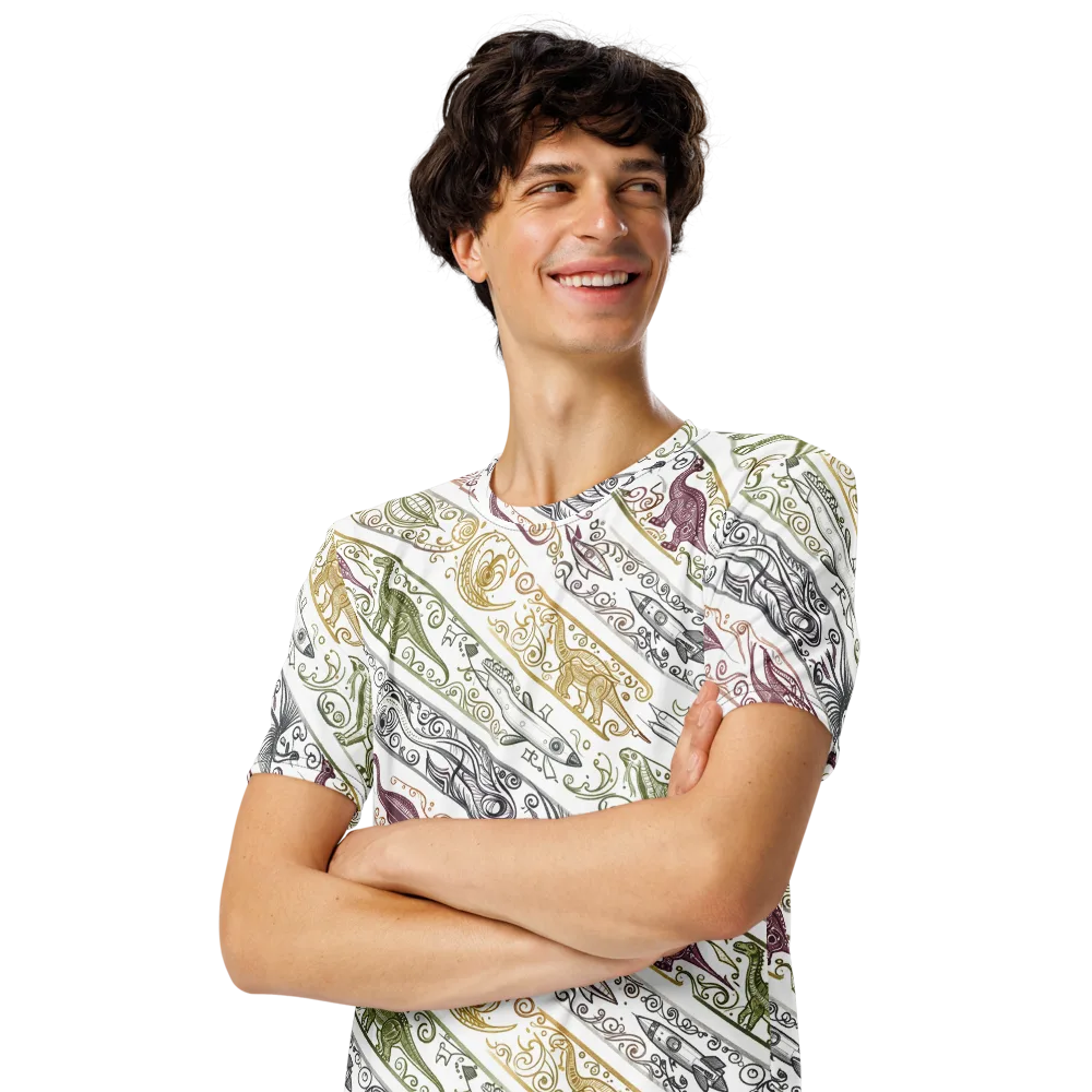 Fossil Flight on Men's Crew Neck T-Shirt — Left Front