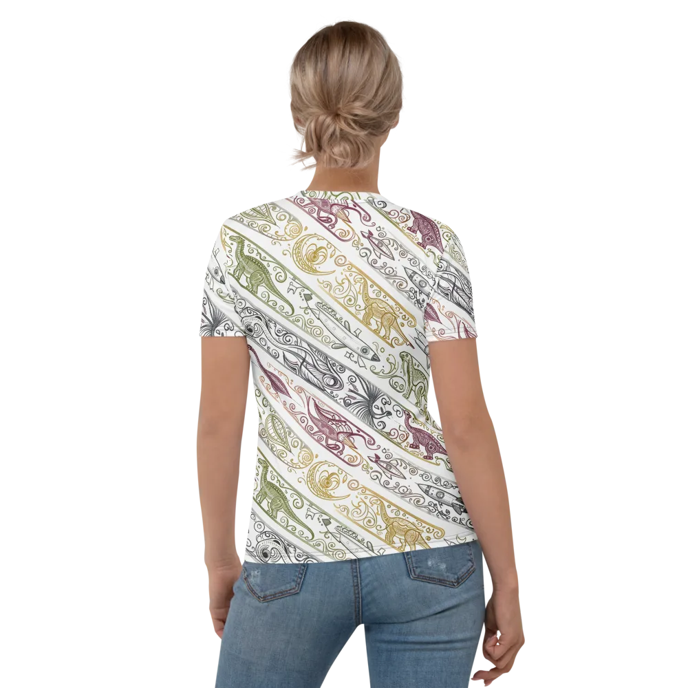 Fossil Flight on Women's Crew Neck T-Shirt — Back