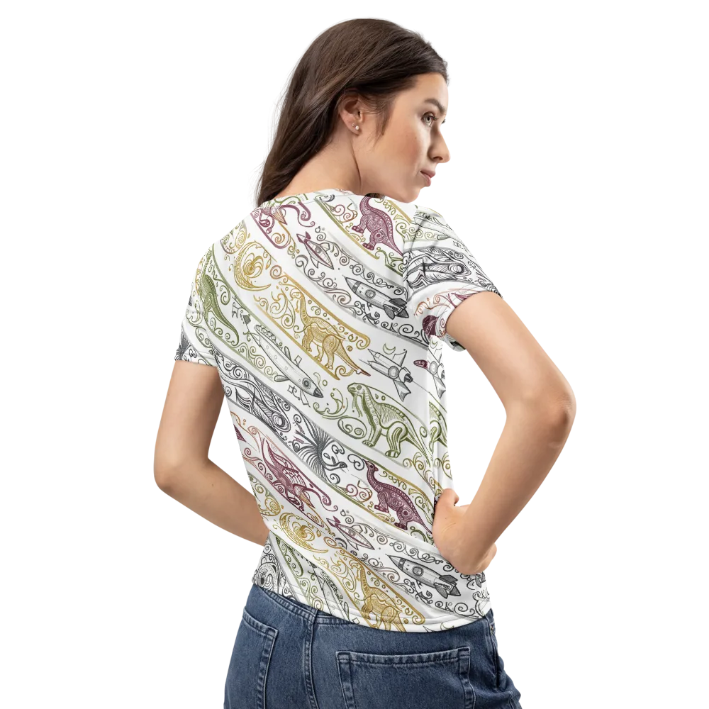 Fossil Flight on Women's Crew Neck T-Shirt — Back