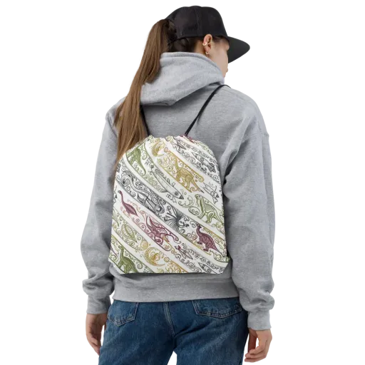 Fossil Flight on a Drawstring Bag