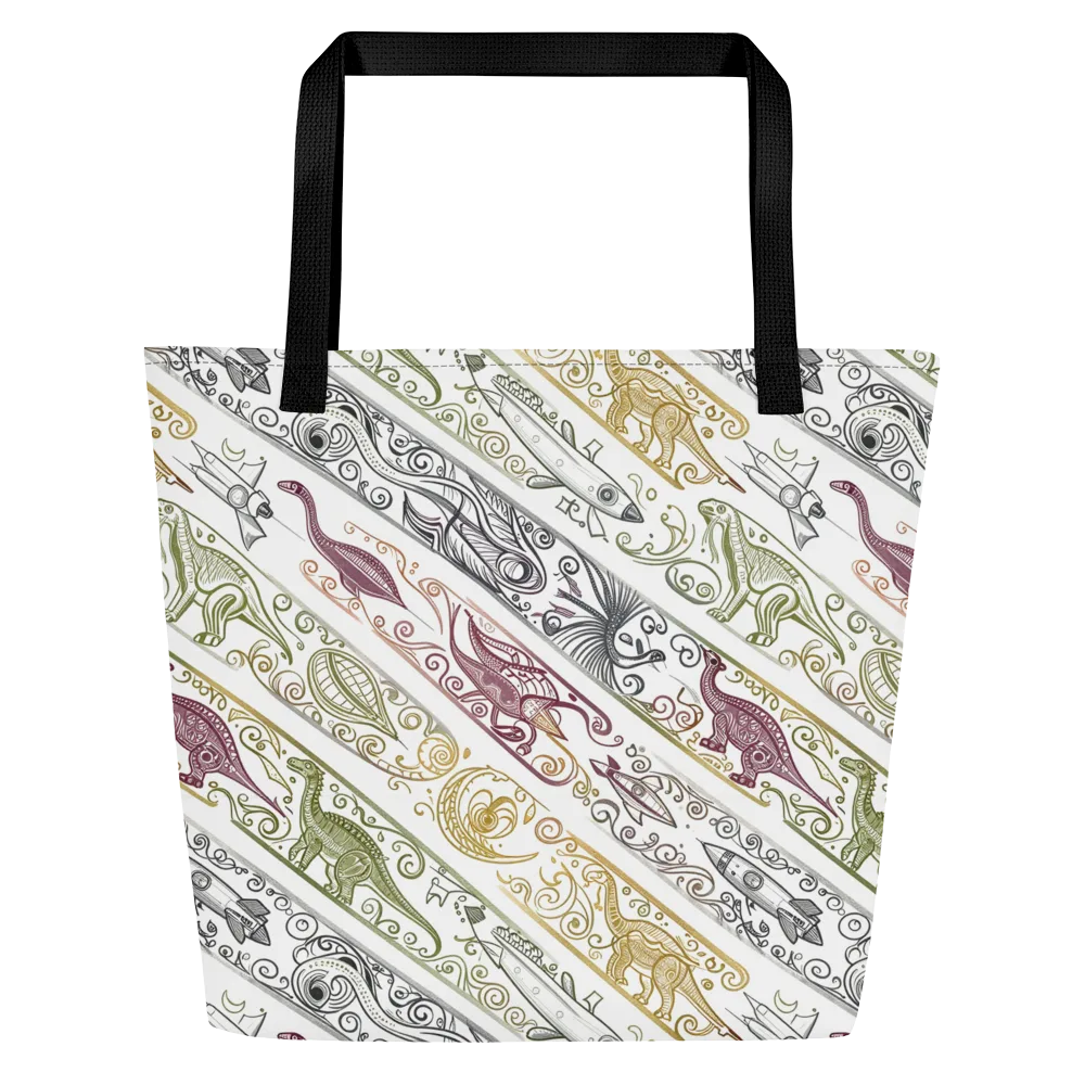 Fossil Flight on Large Tote Bag W/ Pocket — Front