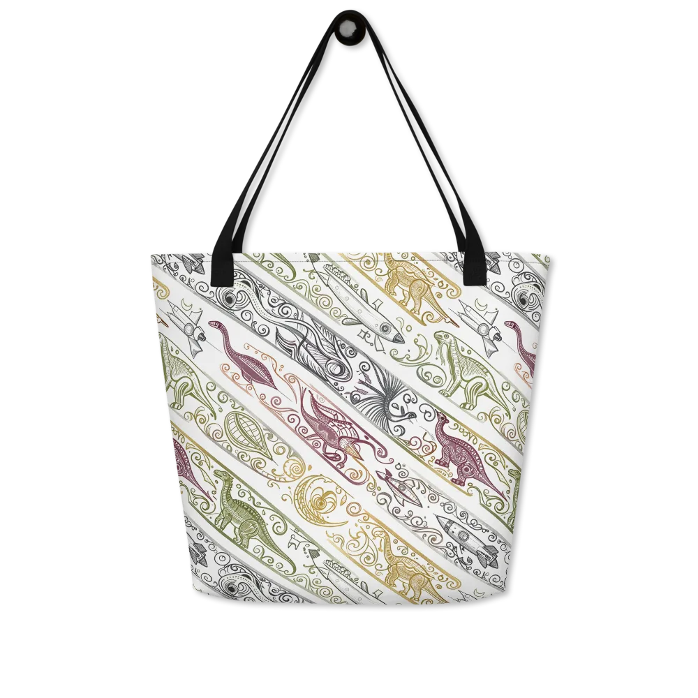 Fossil Flight on Large Tote Bag W/ Pocket — Front