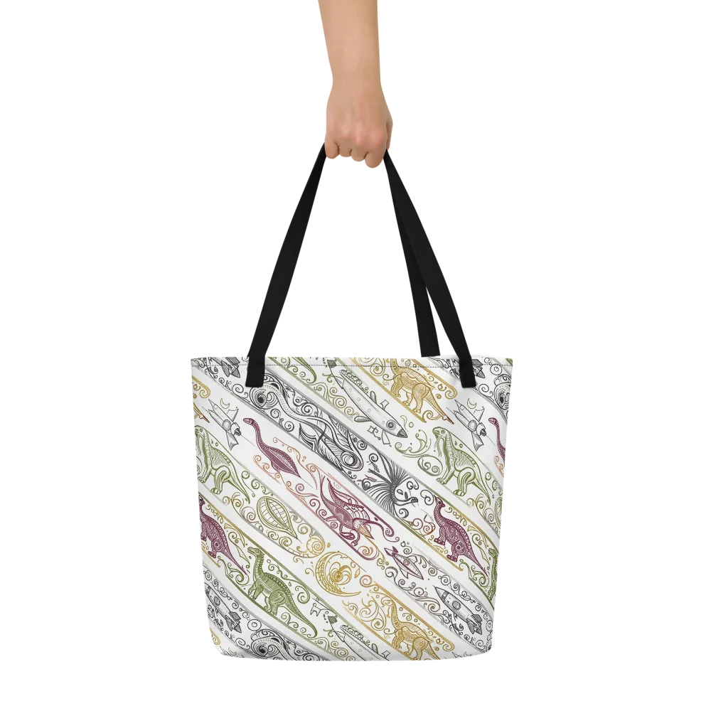 Fossil Flight on Large Tote Bag W/ Pocket — Front