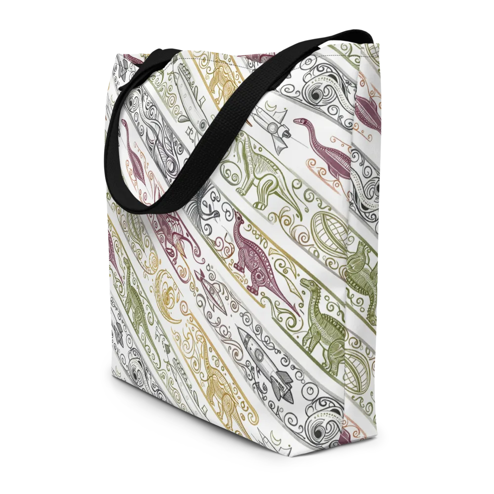 Fossil Flight on Large Tote Bag W/ Pocket — Front
