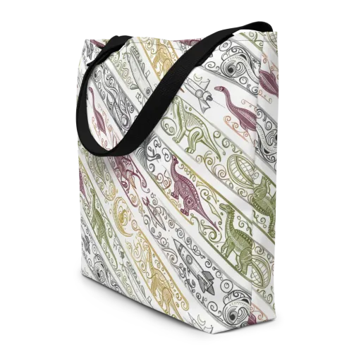 Fossil Flight on a Large Tote Bag W/ Pocket